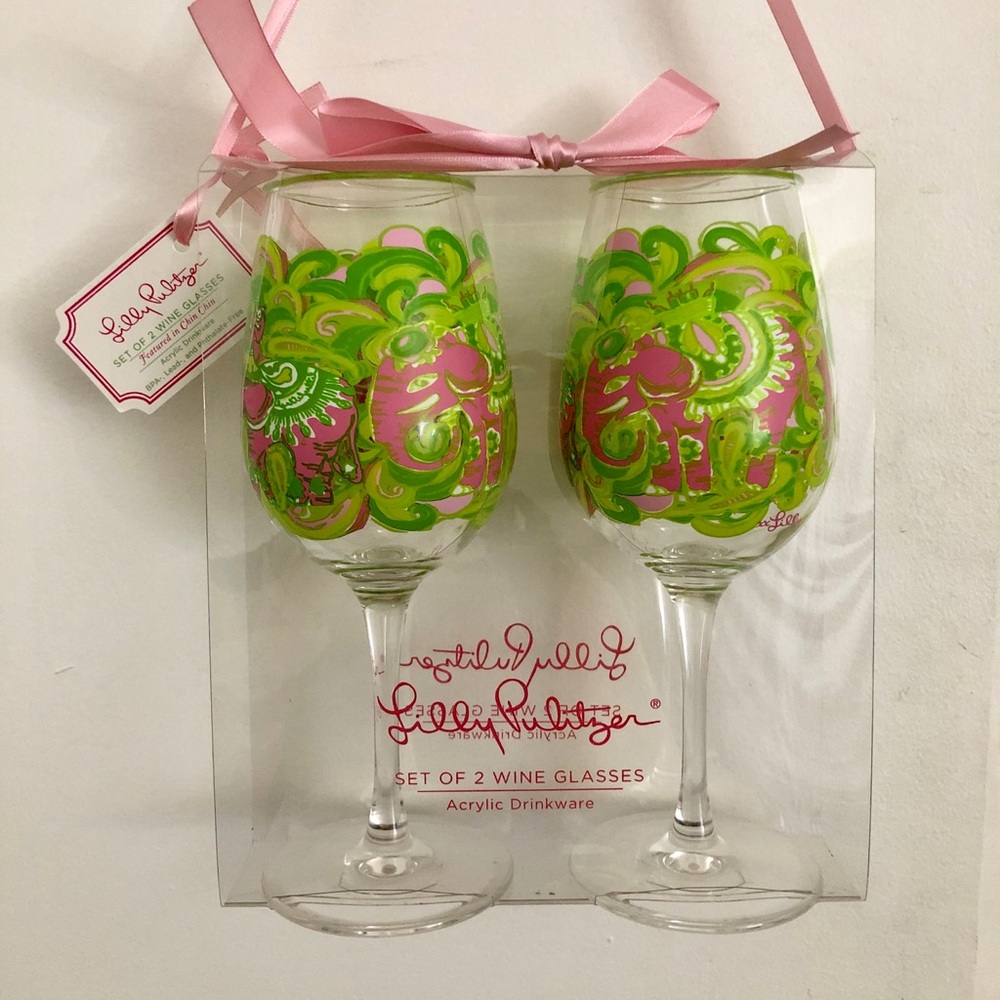 Lilly Pulitzer Acrylic Wine Glasses